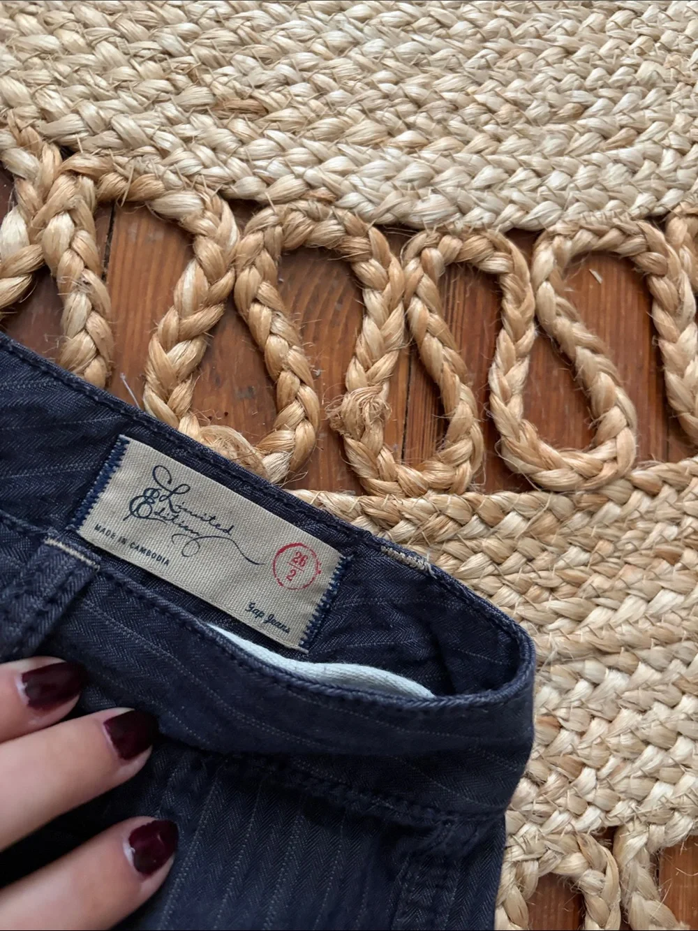 Navy Pinstripe Denim Shorts